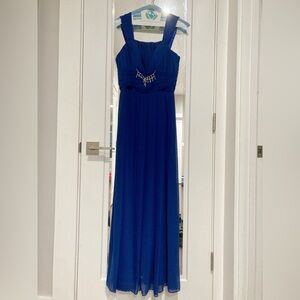Blue Dress Formal Prom Bridal Maxi Wedding Concert Performance Statement